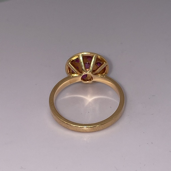 Solid 14K Yellow Gold Natural Red Ruby Gemstones Rubies Ring Vintage Custom - Picture 13 of 17